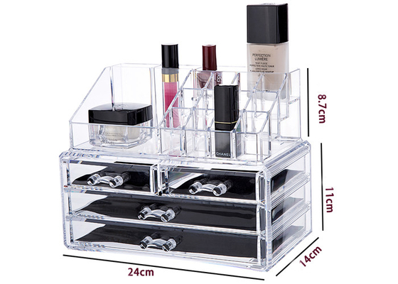 Banco di mostra cosmetico del chiaro di trucco rossetto a prova d'umidità dei contenitori di stoccaggio