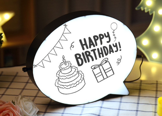 La scatola leggera acrilica del ristorante LED esile accende il fumetto scrive su Lightbox