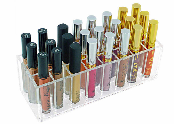 Contenitori di stoccaggio acrilici di trucco dell'esposizione cosmetica del rossetto impermeabili