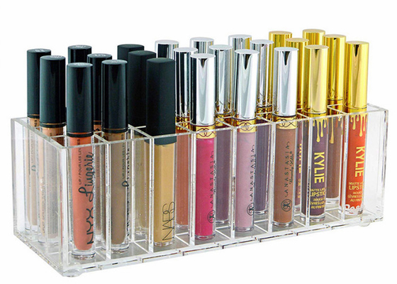 Contenitori di stoccaggio acrilici di trucco dell'esposizione cosmetica del rossetto impermeabili