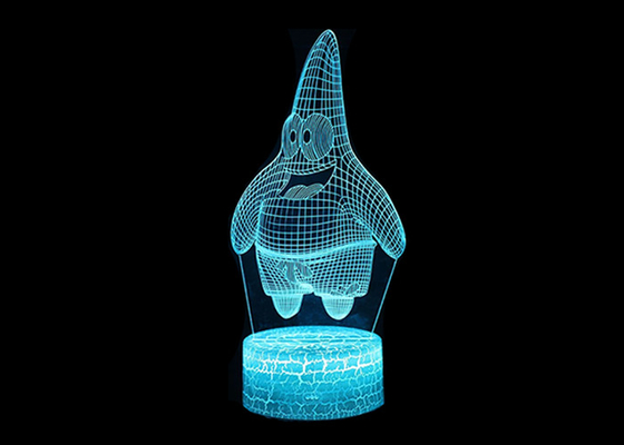 Lampada acrilica di notte LED della stanza della luce notturna acrilica della decorazione 3D multicolore