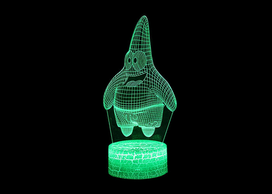 La luce notturna acrilica 7 del risparmio energetico 3D LED colora il lampeggiamento per la decorazione di Antivari