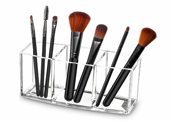 Supporto di spazzola antipolvere di trucco dell'organizzatore cosmetico acrilico trasparente 100 PMMA