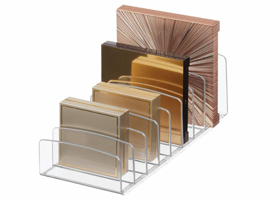 Organizzatore materiale cosmetico acrilico verticale della tavolozza di trucco del banco di mostra PMMA
