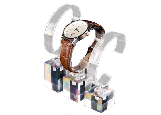 Uomini/puntelli acrilici dello scaffale del sostegno dell'orologio del banco di mostra orologio di Wowen