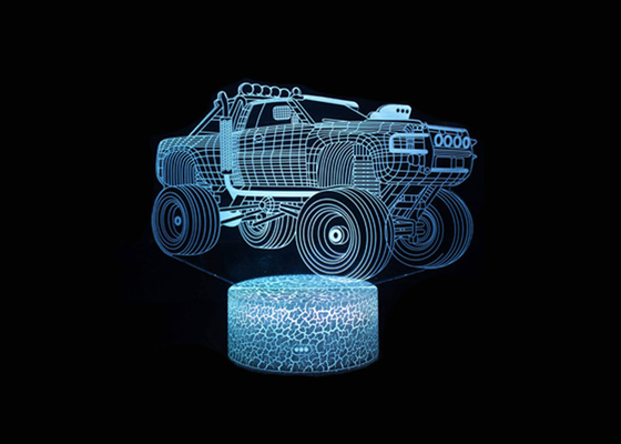 Scherza il regalo di compleanno acrilico di Natale di colore della luce notturna 7 di 3D LED con la ripresa esterna