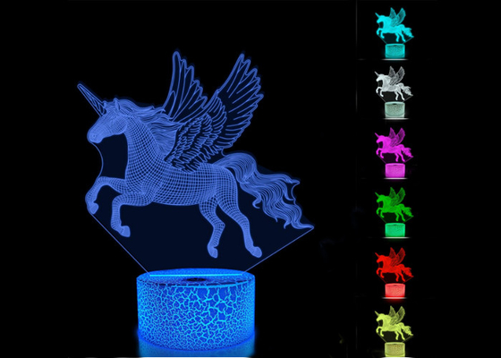 La lampada 7 della luce del modello 3D LED del telecomando 3 colora il cambiamento per l'illusione dei bambini
