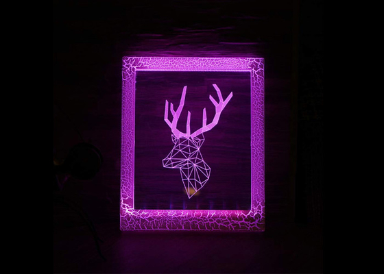 Luce notturna domestica della lampada della decorazione 3D LED con il pannello materiale acrilico del regolatore a distanza