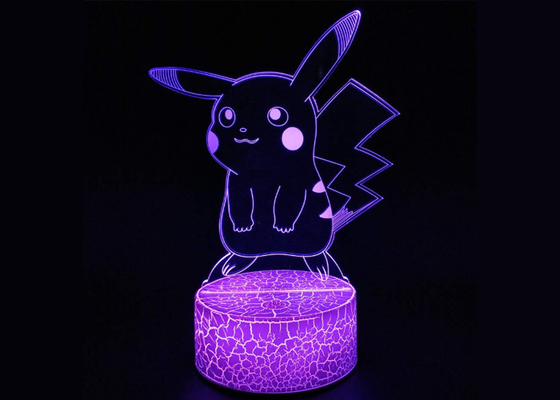 potere bianco della base della crepa di tocco del cambiamento di colore delle lampade 7 di illusione di 3D LED dalle batterie AA