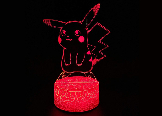 potere bianco della base della crepa di tocco del cambiamento di colore delle lampade 7 di illusione di 3D LED dalle batterie AA