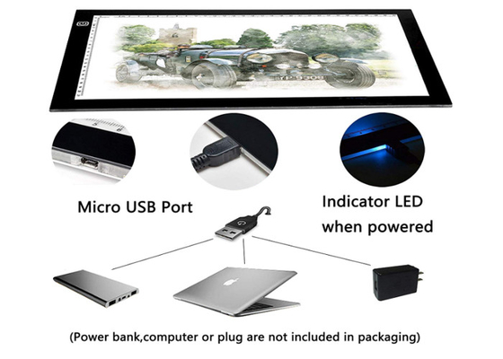 Arte grafica leggera di potere di USB del tavolo da disegno del portatile A4 LED che rintraccia scatola leggera