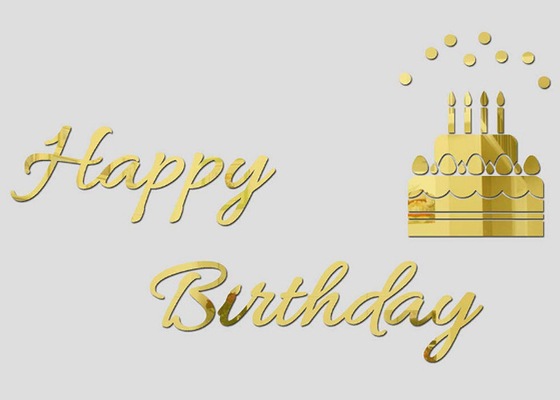 Le buone lettere acriliche di compleanno 3D LED murano autoadesivo staccabile degli autoadesivi DIY