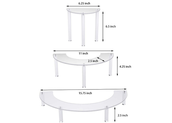 Scaffale acrilico di punto di vendita al dettaglio del supporto del dessert di 3 file per la figura di schiocco di Amiibo Funko