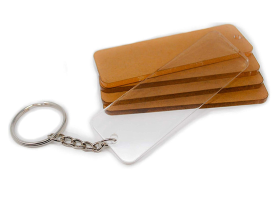 Acrilico su ordinazione di Keychain 3 pollici di rettangoli con hardware e gli archivi tagliati