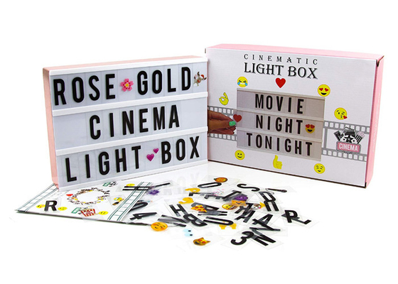 Esposizione acrilica del LED Lightbox con le lettere 252 simboli Emojis di numeri delle lettere