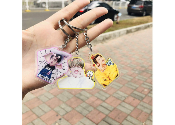 Pendente su ordinazione acrilico unisex di Keychain delle sfere di cristallo delle stelle di Keychains 7