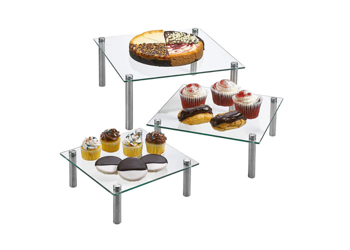 supporto acrilico quadrato a 13 pollici del bigné 8 10 per gli aperitivi del forno dei dessert del dolce